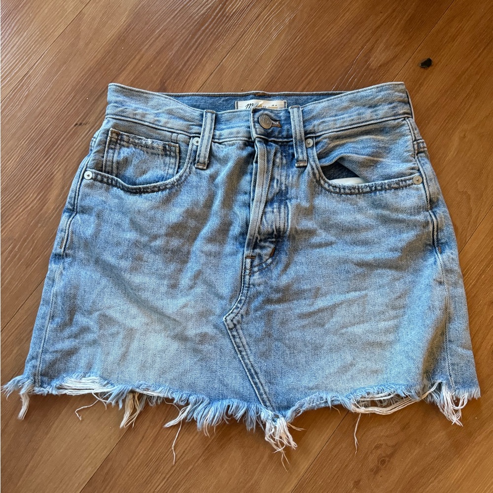 Madewell denim mini skirt